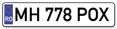 Placuta inmatriculare numar auto  MH-778-POX, MH 778 POX, MH778POX