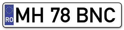 Placuta inmatriculare numar auto  MH-78-BNC, MH 78 BNC, MH78BNC