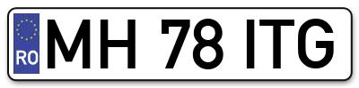 Placuta inmatriculare numar auto  MH-78-ITG, MH 78 ITG, MH78ITG