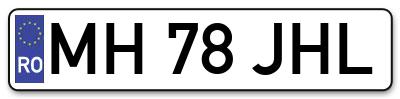 Placuta inmatriculare numar auto  MH-78-JHL, MH 78 JHL, MH78JHL