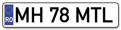Placuta inmatriculare numar auto  MH-78-MTL, MH 78 MTL, MH78MTL