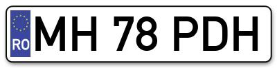 Placuta inmatriculare numar auto  MH-78-PDH, MH 78 PDH, MH78PDH