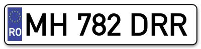 Placuta inmatriculare numar auto  MH-782-DRR, MH 782 DRR, MH782DRR