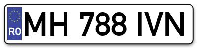 Placuta inmatriculare numar auto  MH-788-IVN, MH 788 IVN, MH788IVN