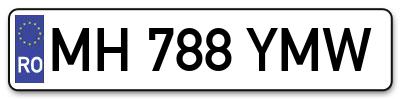 Placuta inmatriculare numar auto  MH-788-YMW, MH 788 YMW, MH788YMW