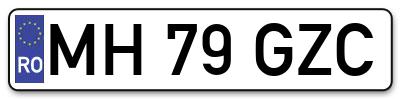 Placuta inmatriculare numar auto  MH-79-GZC, MH 79 GZC, MH79GZC