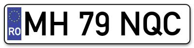 Placuta inmatriculare numar auto  MH-79-NQC, MH 79 NQC, MH79NQC