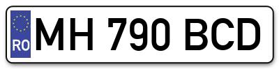 Placuta inmatriculare numar auto  MH-790-BCD, MH 790 BCD, MH790BCD
