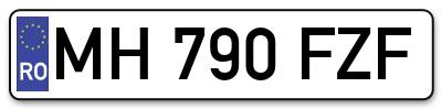 Placuta inmatriculare numar auto  MH-790-FZF, MH 790 FZF, MH790FZF