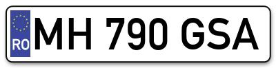 Placuta inmatriculare numar auto  MH-790-GSA, MH 790 GSA, MH790GSA