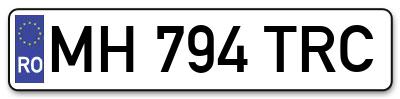 Placuta inmatriculare numar auto  MH-794-TRC, MH 794 TRC, MH794TRC