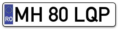 Placuta inmatriculare numar auto  MH-80-LQP, MH 80 LQP, MH80LQP