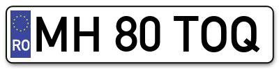 Placuta inmatriculare numar auto  MH-80-TOQ, MH 80 TOQ, MH80TOQ
