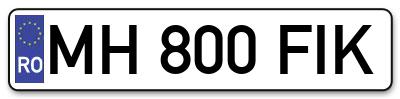 Placuta inmatriculare numar auto  MH-800-FIK, MH 800 FIK, MH800FIK