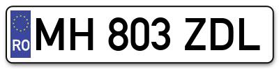 Placuta inmatriculare numar auto  MH-803-ZDL, MH 803 ZDL, MH803ZDL