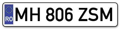 Placuta inmatriculare numar auto  MH-806-ZSM, MH 806 ZSM, MH806ZSM