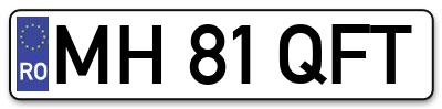 Placuta inmatriculare numar auto  MH-81-QFT, MH 81 QFT, MH81QFT