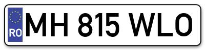 Placuta inmatriculare numar auto  MH-815-WLO, MH 815 WLO, MH815WLO