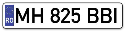 Placuta inmatriculare numar auto  MH-825-BBI, MH 825 BBI, MH825BBI