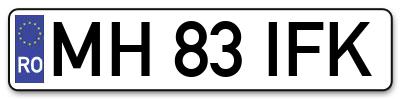 Placuta inmatriculare numar auto  MH-83-IFK, MH 83 IFK, MH83IFK