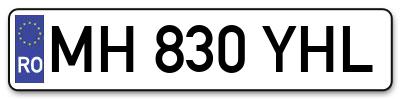 Placuta inmatriculare numar auto  MH-830-YHL, MH 830 YHL, MH830YHL