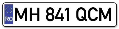 Placuta inmatriculare numar auto  MH-841-QCM, MH 841 QCM, MH841QCM