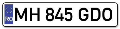 Placuta inmatriculare numar auto  MH-845-GDO, MH 845 GDO, MH845GDO