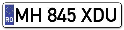 Placuta inmatriculare numar auto  MH-845-XDU, MH 845 XDU, MH845XDU