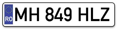 Placuta inmatriculare numar auto  MH-849-HLZ, MH 849 HLZ, MH849HLZ