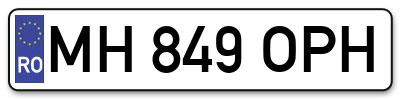 Placuta inmatriculare numar auto  MH-849-OPH, MH 849 OPH, MH849OPH