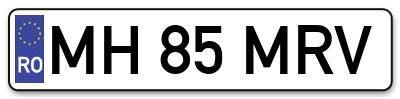Placuta inmatriculare numar auto  MH-85-MRV, MH 85 MRV, MH85MRV