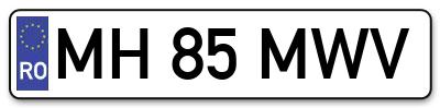 Placuta inmatriculare numar auto  MH-85-MWV, MH 85 MWV, MH85MWV