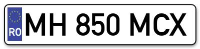 Placuta inmatriculare numar auto  MH-850-MCX, MH 850 MCX, MH850MCX