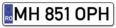 Placuta inmatriculare numar auto  MH-851-OPH, MH 851 OPH, MH851OPH