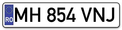 Placuta inmatriculare numar auto  MH-854-VNJ, MH 854 VNJ, MH854VNJ