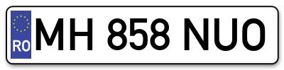 Placuta inmatriculare numar auto  MH-858-NUO, MH 858 NUO, MH858NUO