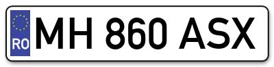 Placuta inmatriculare numar auto  MH-860-ASX, MH 860 ASX, MH860ASX