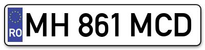 Placuta inmatriculare numar auto  MH-861-MCD, MH 861 MCD, MH861MCD