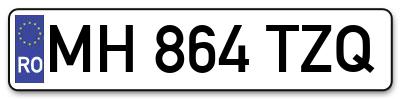 Placuta inmatriculare numar auto  MH-864-TZQ, MH 864 TZQ, MH864TZQ