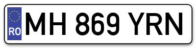 Placuta inmatriculare numar auto  MH-869-YRN, MH 869 YRN, MH869YRN