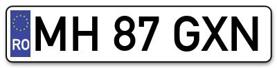 Placuta inmatriculare numar auto  MH-87-GXN, MH 87 GXN, MH87GXN
