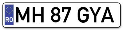 Placuta inmatriculare numar auto  MH-87-GYA, MH 87 GYA, MH87GYA