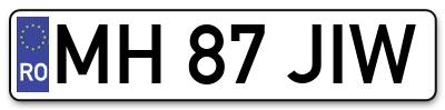 Placuta inmatriculare numar auto  MH-87-JIW, MH 87 JIW, MH87JIW
