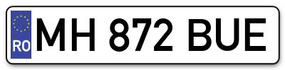 Placuta inmatriculare numar auto  MH-872-BUE, MH 872 BUE, MH872BUE