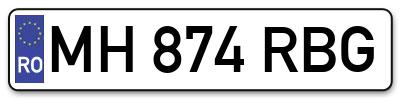 Placuta inmatriculare numar auto  MH-874-RBG, MH 874 RBG, MH874RBG