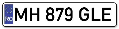 Placuta inmatriculare numar auto  MH-879-GLE, MH 879 GLE, MH879GLE