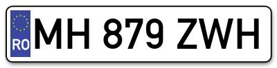 Placuta inmatriculare numar auto  MH-879-ZWH, MH 879 ZWH, MH879ZWH