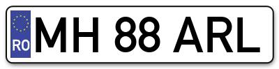 Placuta inmatriculare numar auto  MH-88-ARL, MH 88 ARL, MH88ARL