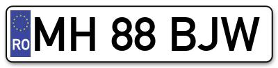 Placuta inmatriculare numar auto  MH-88-BJW, MH 88 BJW, MH88BJW