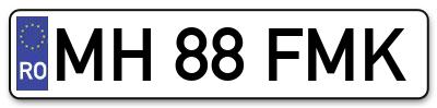 Placuta inmatriculare numar auto  MH-88-FMK, MH 88 FMK, MH88FMK